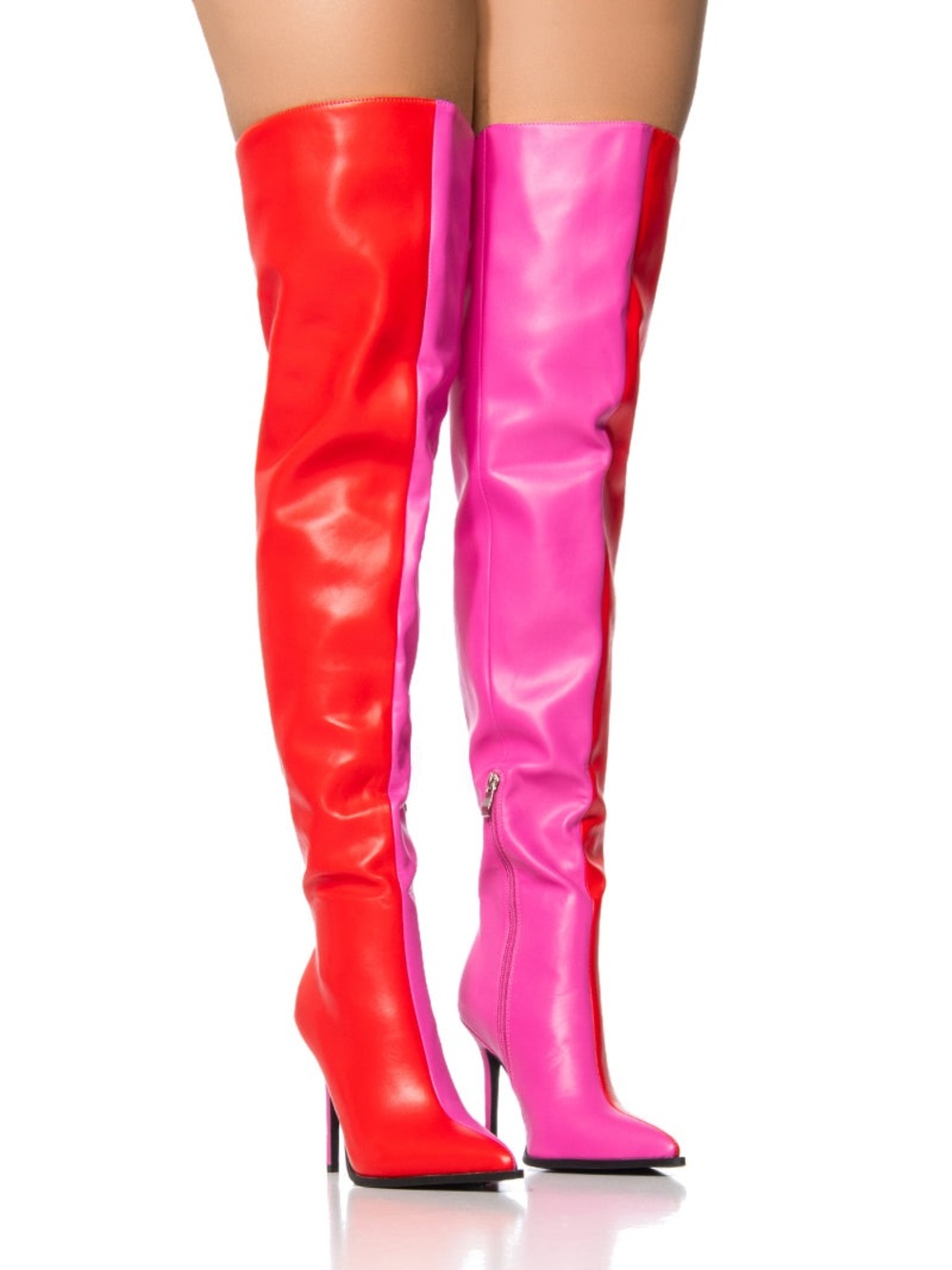 AZALEA WANG Neapolitan Colorblock Thigh High Boot